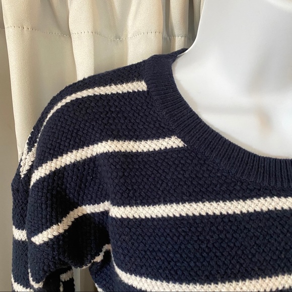 MADEWELL Navy Striped Crewneck Knit Sweater - Picture 3 of 6